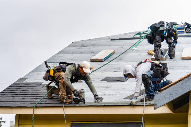 Professional Gutter Installation technician working in Tenafly, NJ